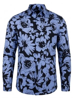 Ted Baker London Men's Blue Bold Floral Button Down Shirt